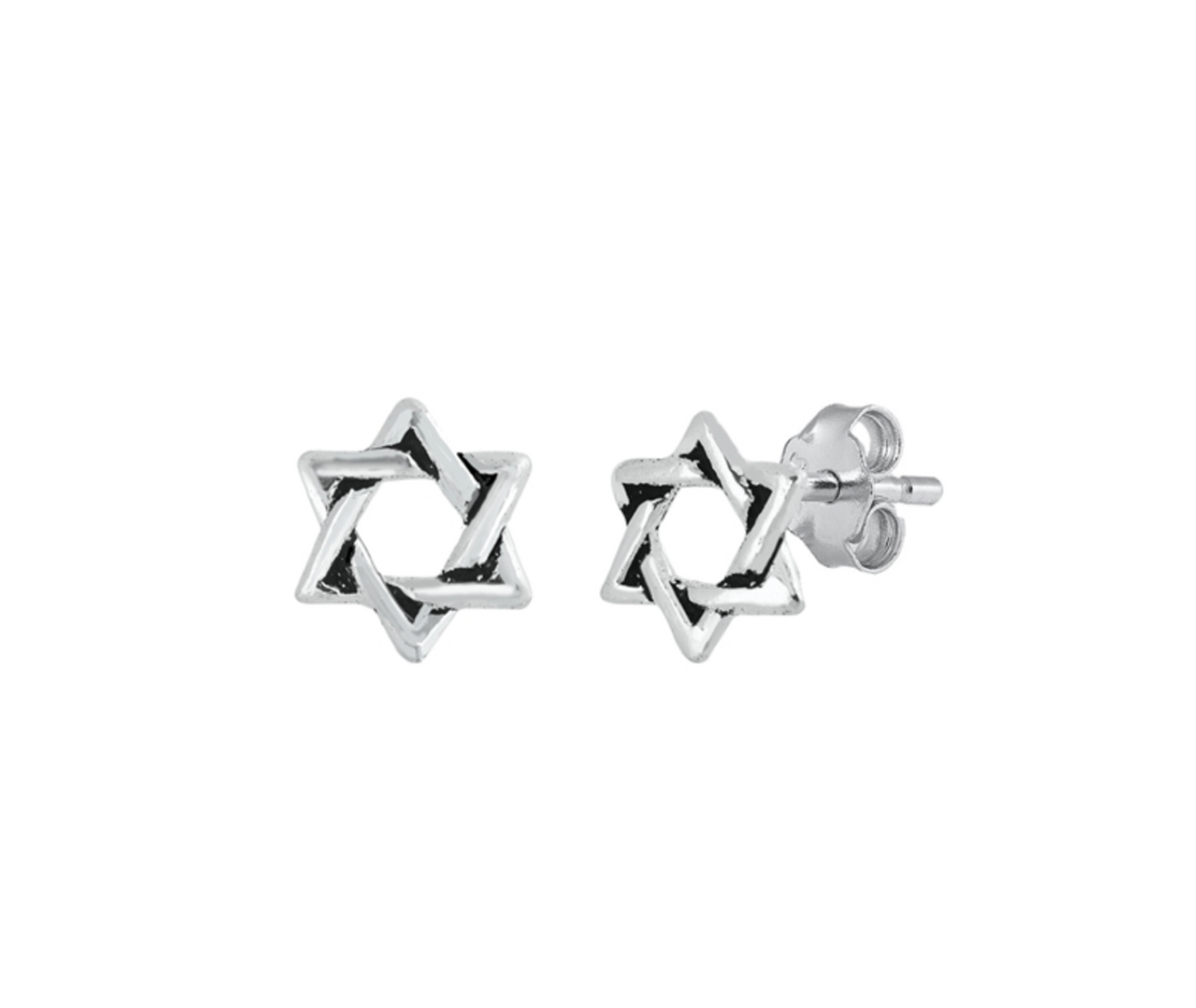 Sterling Silver Star of David Earrings