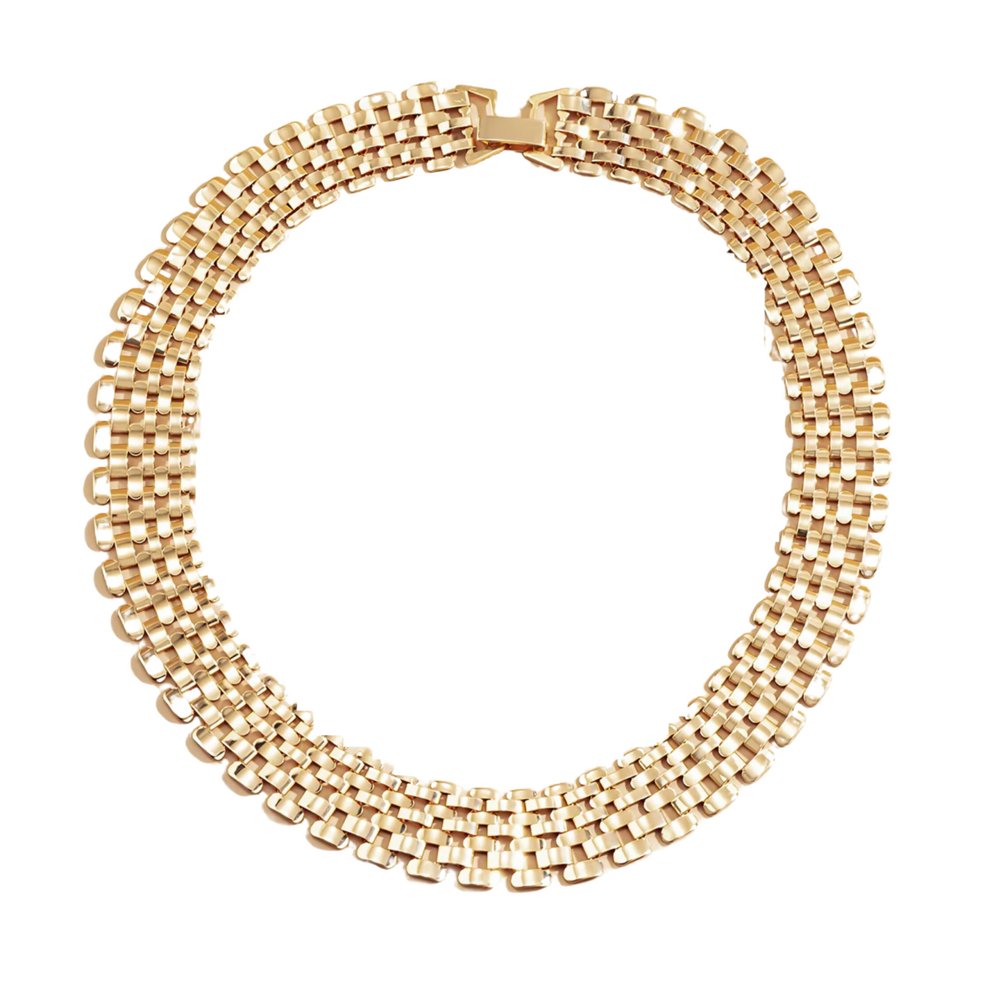 Goldtone Interlocking Collar Necklace