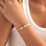 Goldtone Minimalist Braided Bracelet