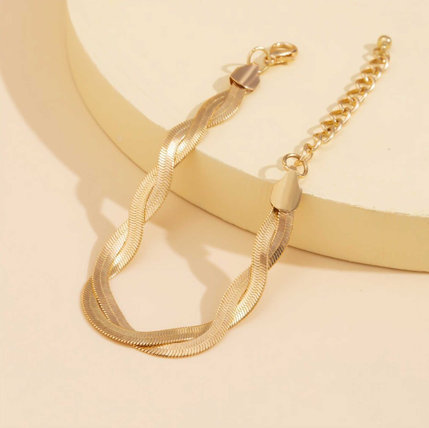 Goldtone Minimalist Braided Bracelet