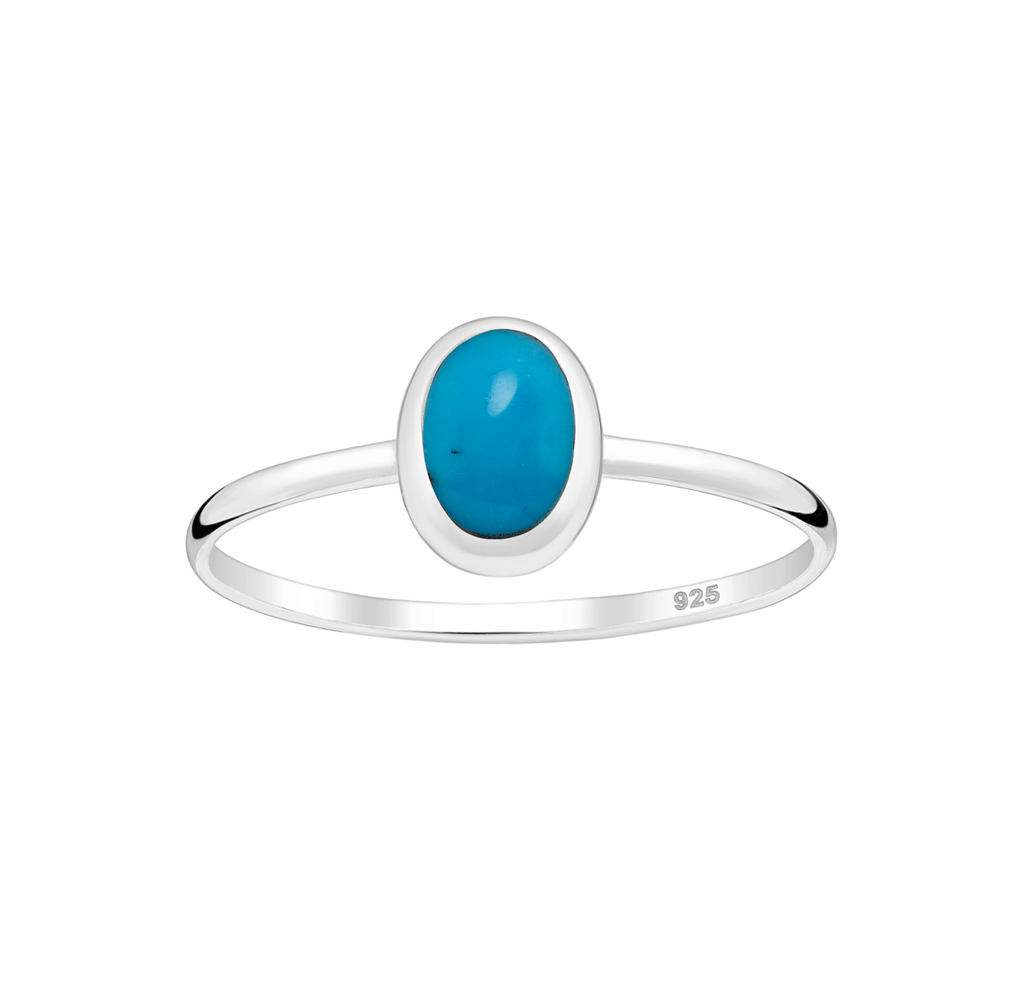 Reconstituted Turquoise & Sterling Silver Oval Ring