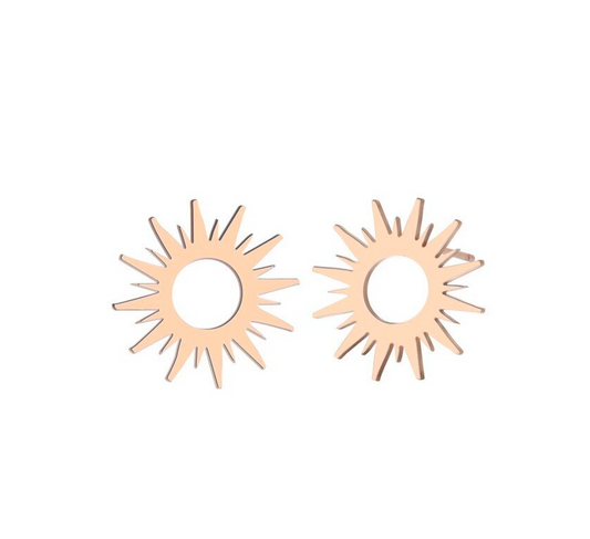 Rose Goldtone Open Sun Stud Earrings