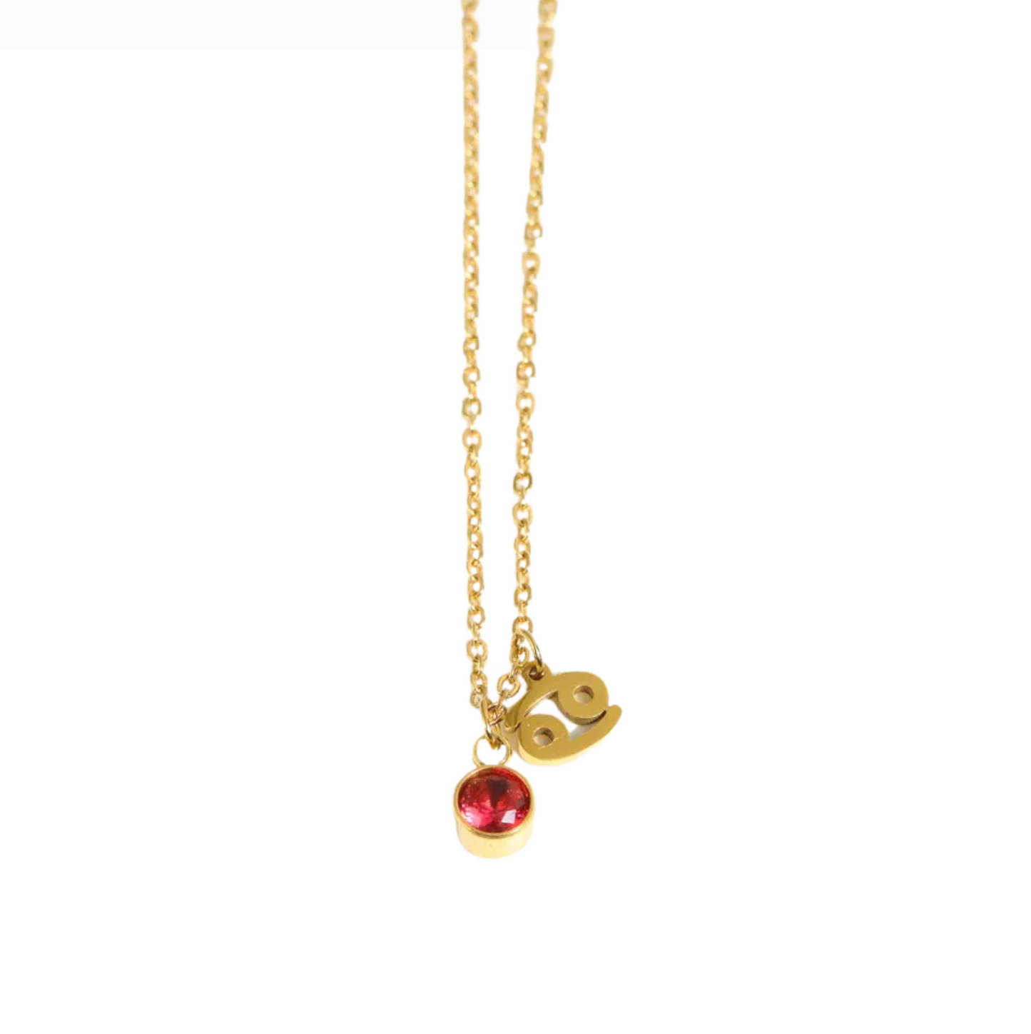 Birthstone & Zodiac Charm Pendant Necklace