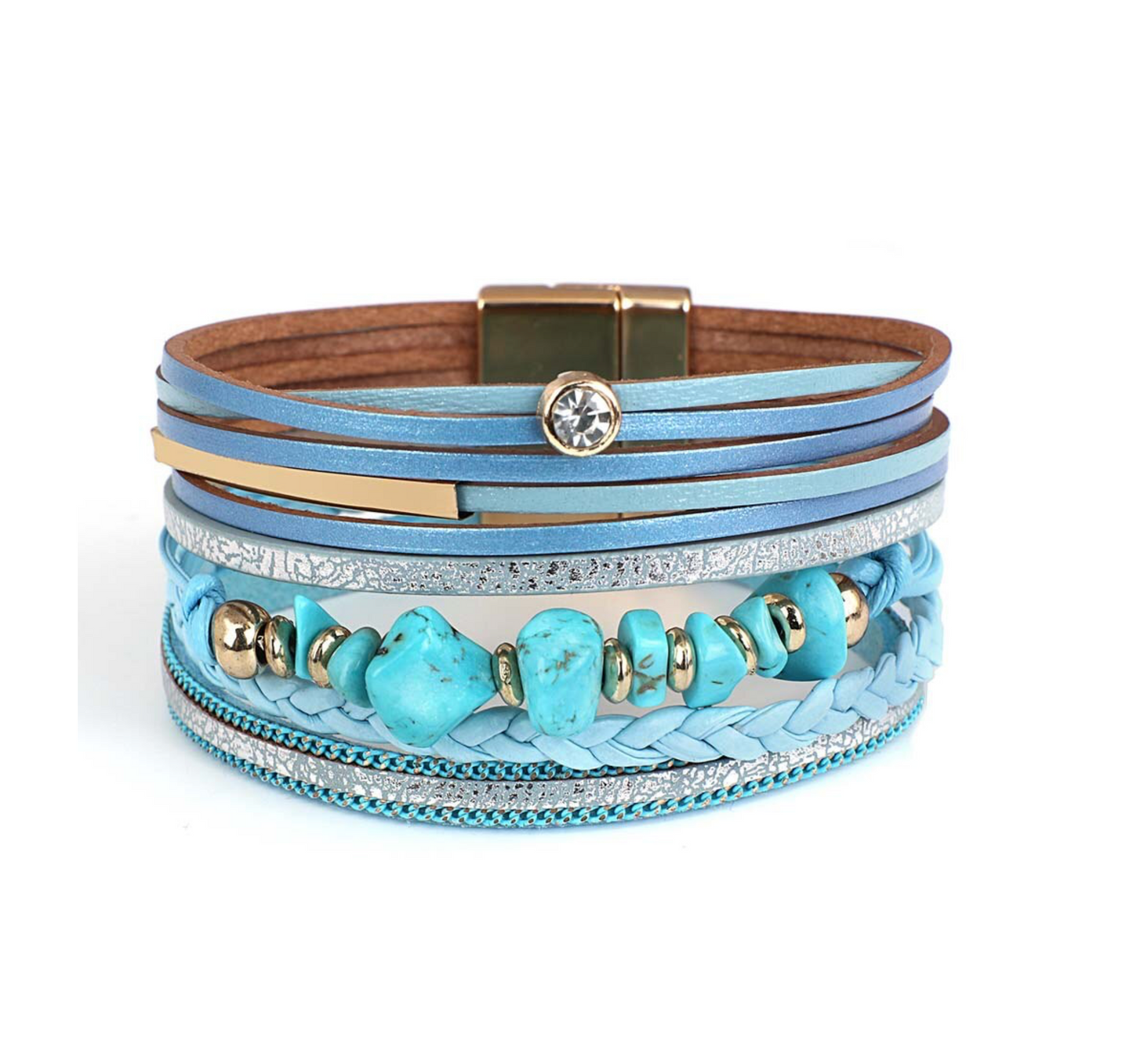 Multi-strand Blue & Turquoise Bracelet
