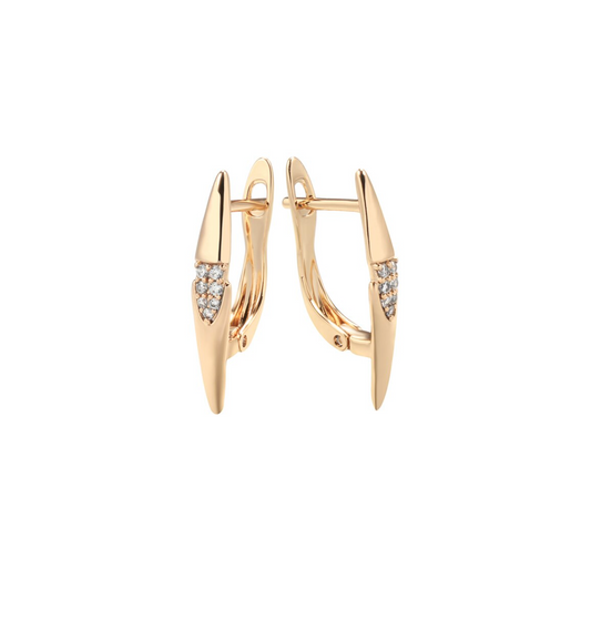 Goldtone & Clear Crystal Spiked Hoop Earrings