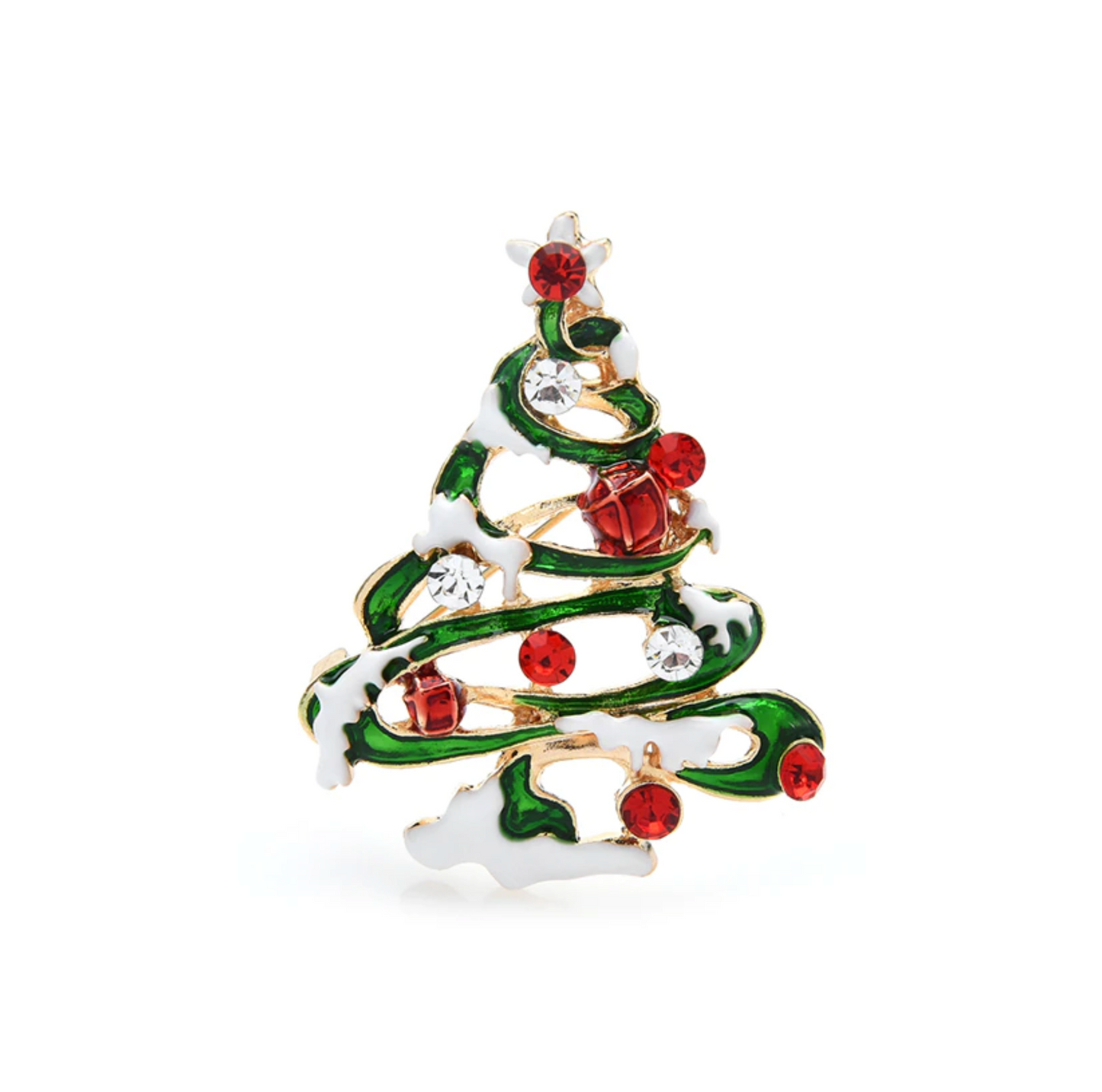 Snow Clad Christmas Tree Brooch