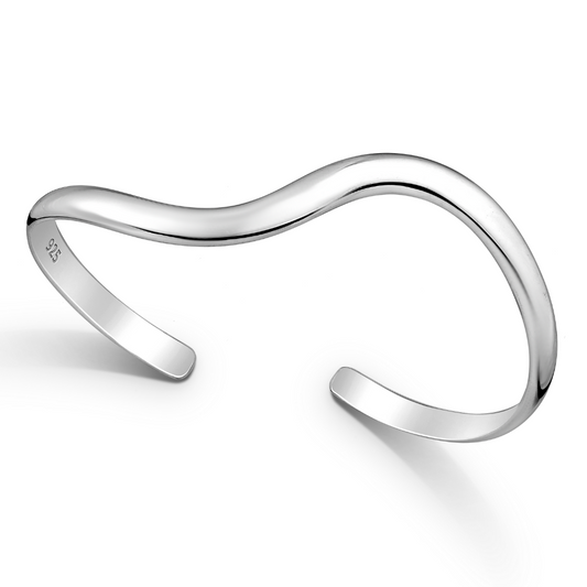 Sterling Silver Squiggle Cuff Bracelet