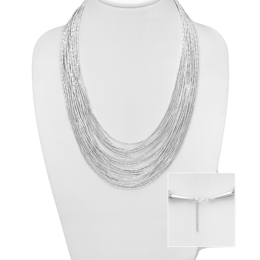 Sterling Silver 20 Strand Necklace