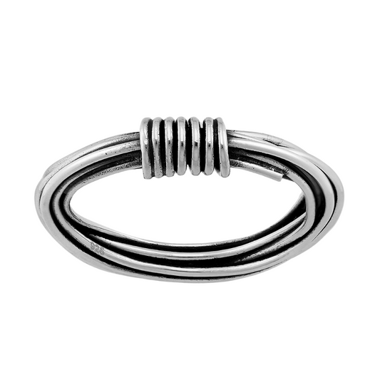 Sterling Silver Oxidized Coiled Band Ring