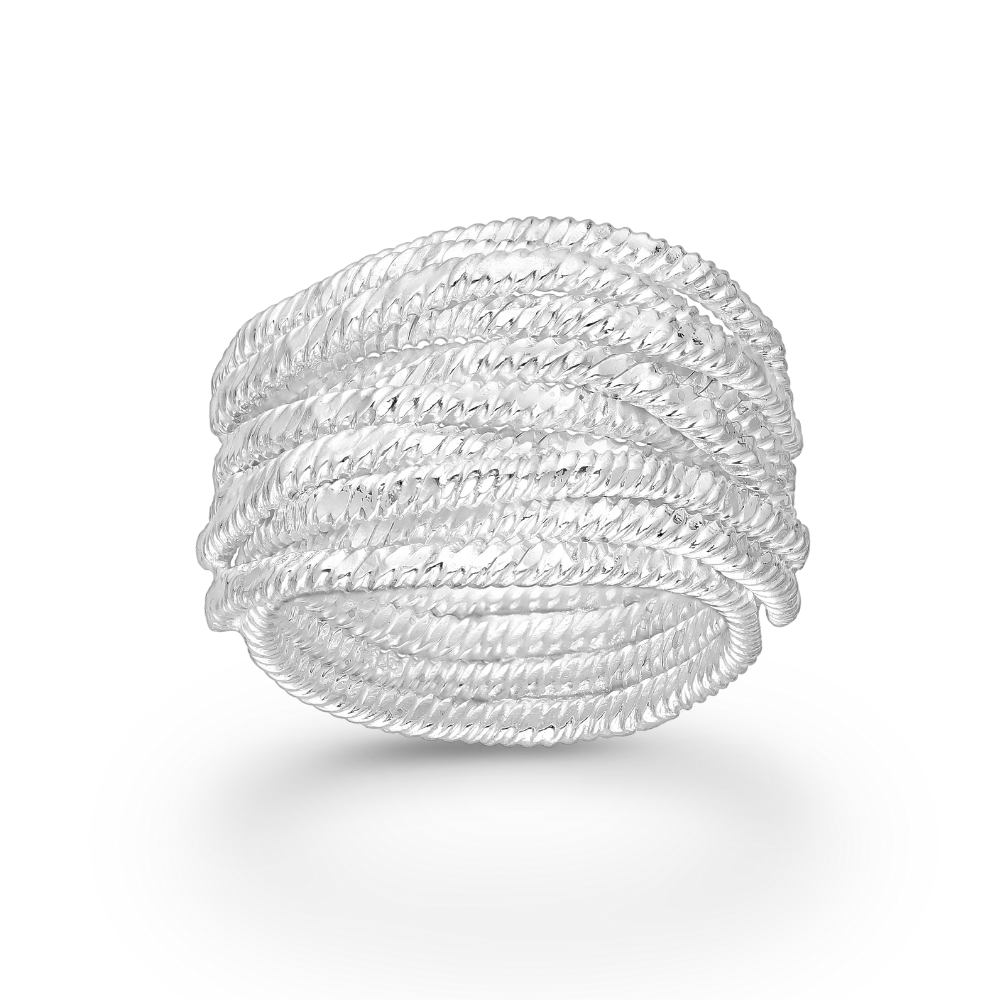 Sterling Silver Rope Multi-Band Ring