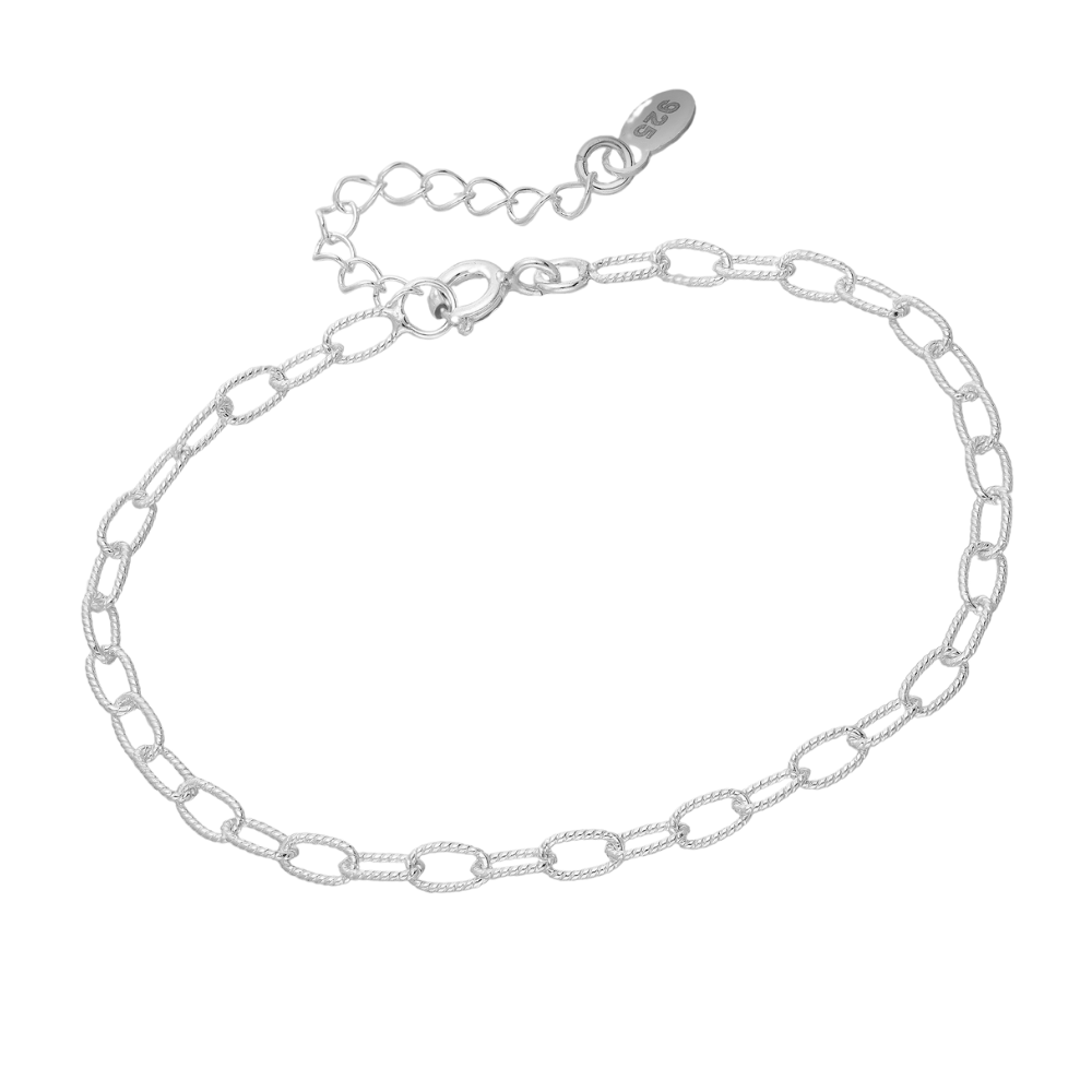 Sterling Silver Open Chain Link Bracelet