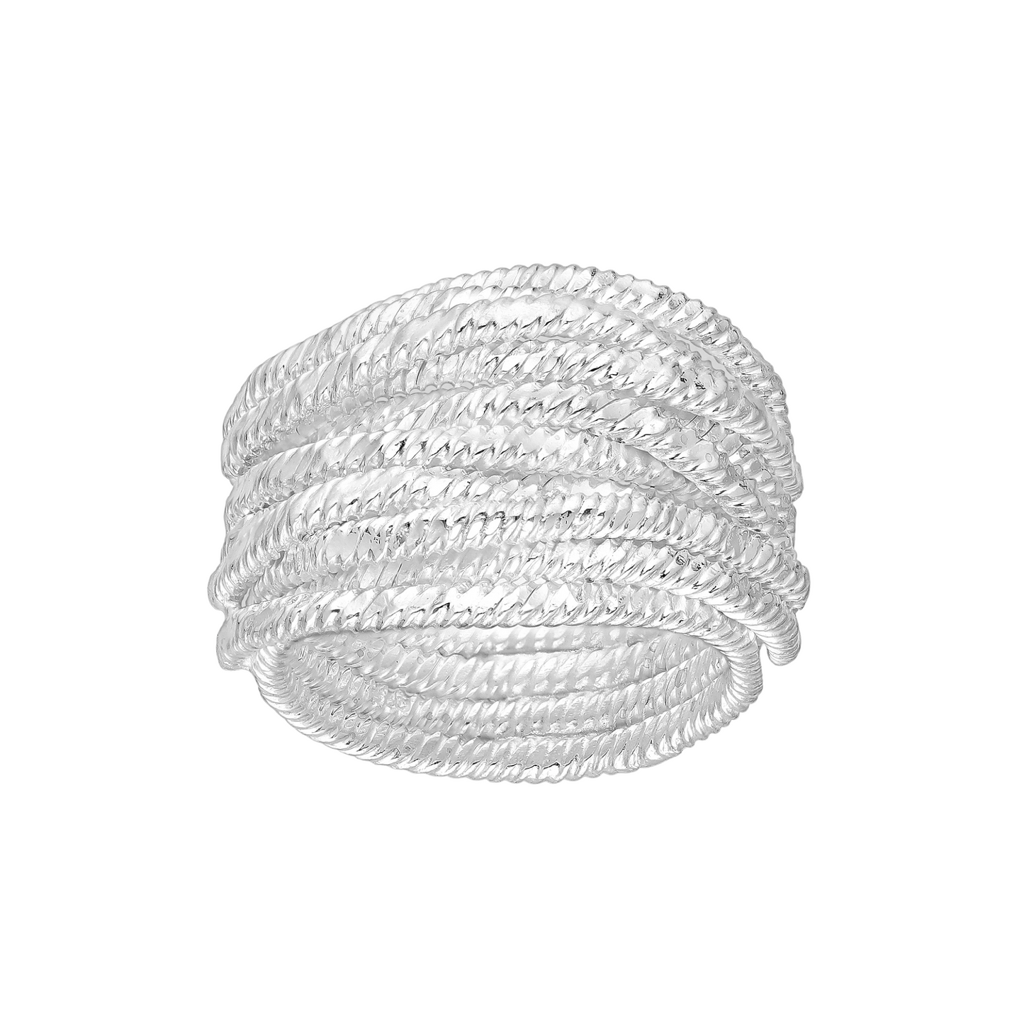 Sterling Silver Rope Multi-Band Ring