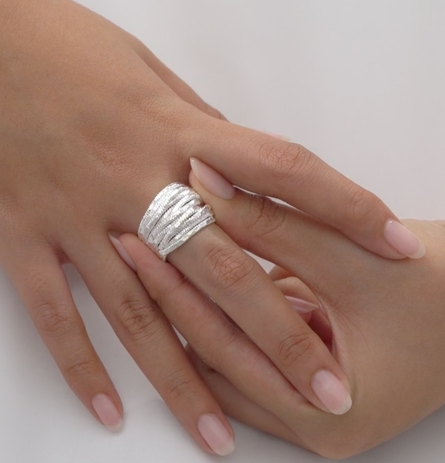 Sterling Silver Rope Multi-Band Ring