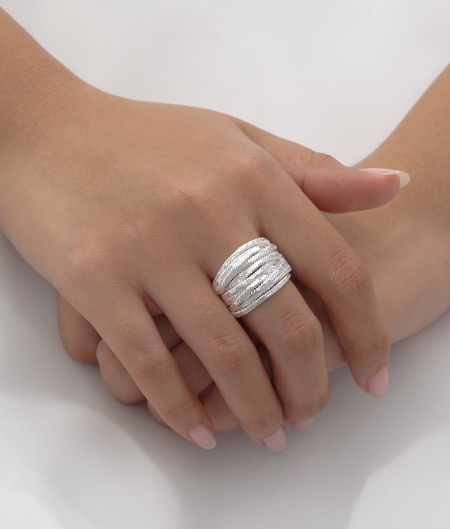 Sterling Silver Rope Multi-Band Ring