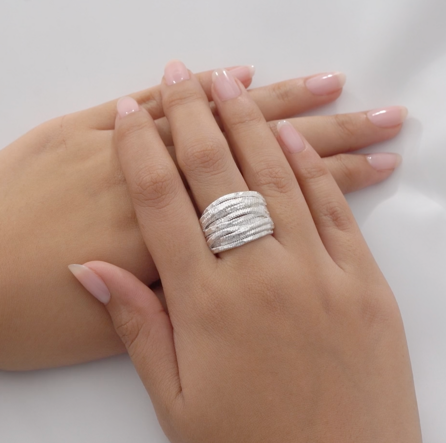 Sterling Silver Rope Multi-Band Ring