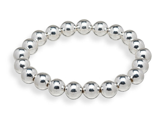 Classic Sterling Silver Filled 10mm Beaded Ball Bracelet