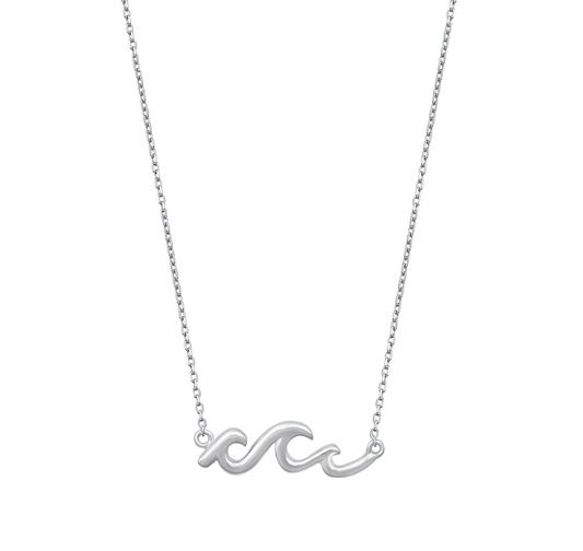 Sterling Silver Waves Pendant Necklace