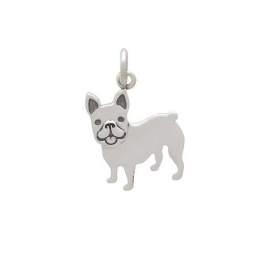 Sterling Silver French Bulldog Pendant Charm