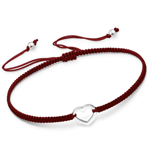 Adjustable Bracelet with Sterling Silver Heart