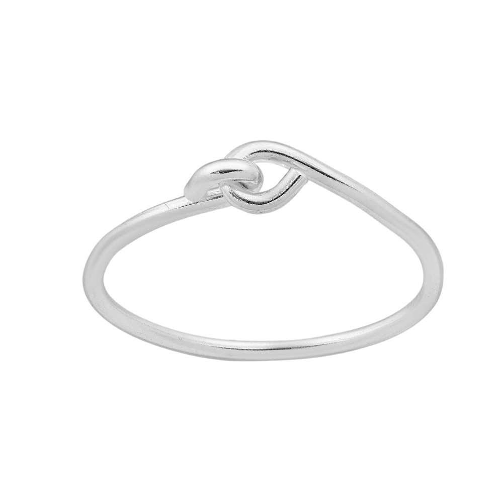 Sterling Silver Minimalist Hooked Knot Ring