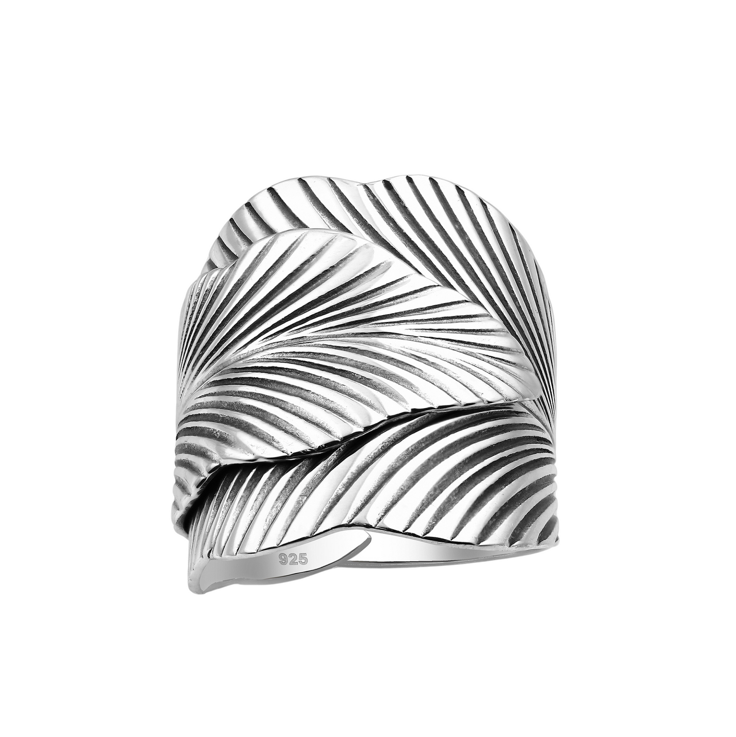 Sterling Silver Wrapped Leaves Statement Ring