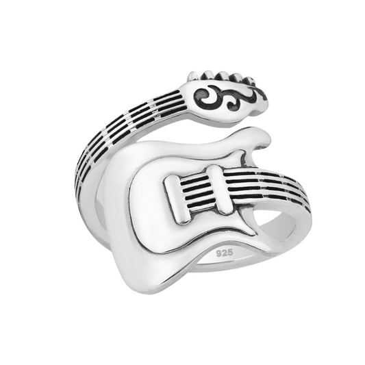 Sterling Silver Oxidized Guitar Wrap Ring