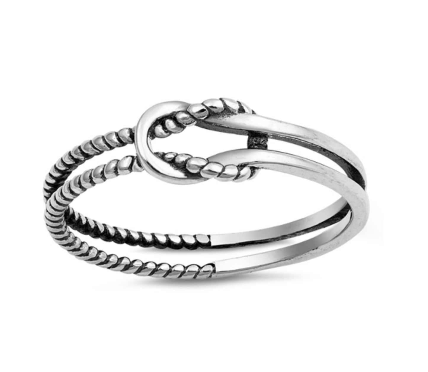 Sterling Silver Rope Braided Knot Ring