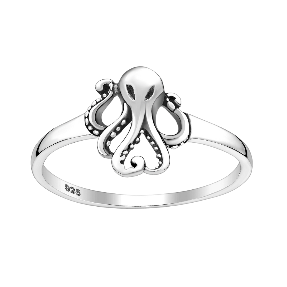 Sterling Silver Octopus Ring