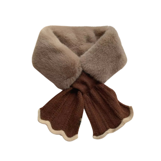 Chic Faux fur Collar Scarf in Earth Tones