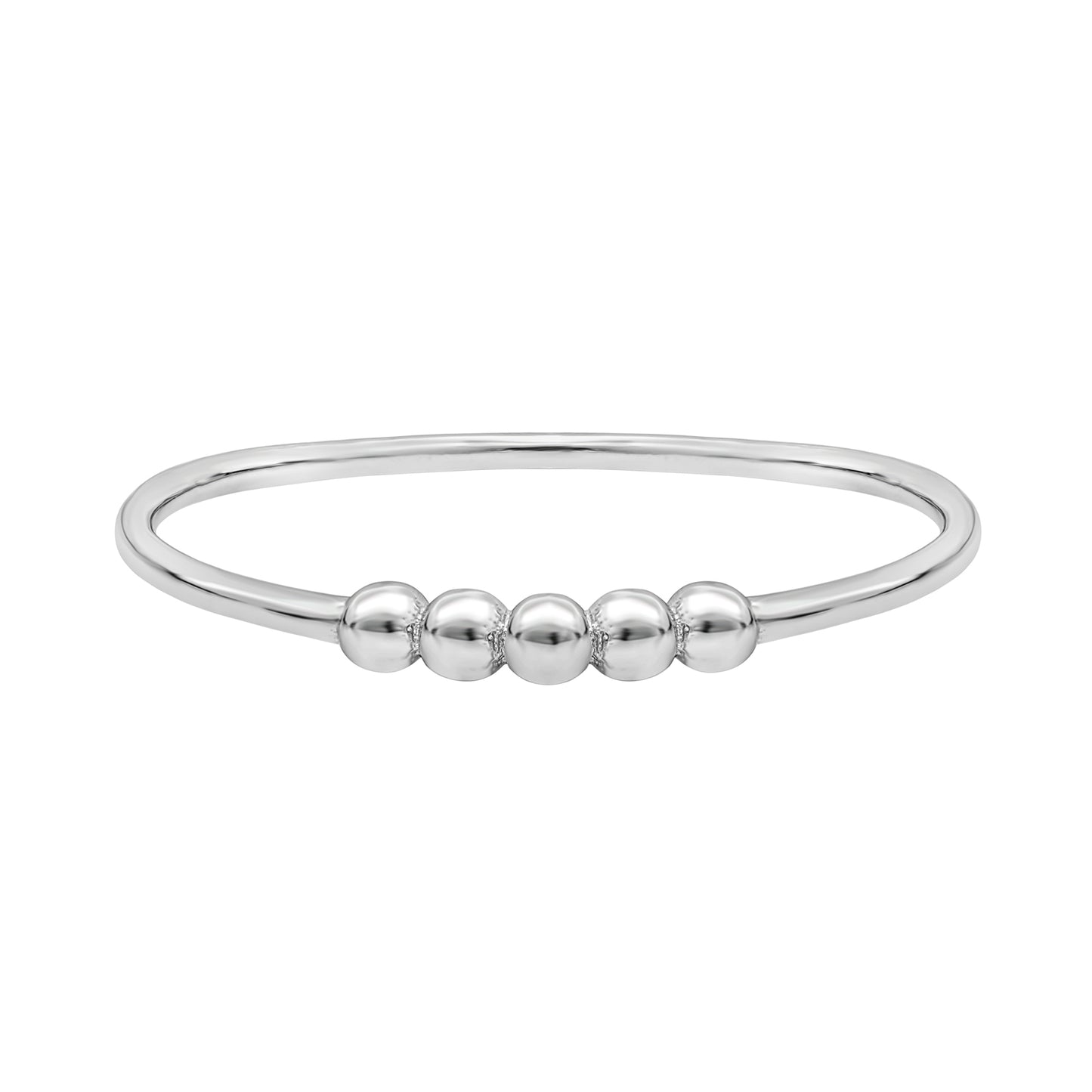 Sterling Silver Dainty Bead-Accent Ring