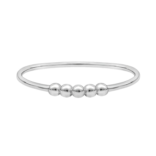 Sterling Silver Dainty Bead-Accent Ring