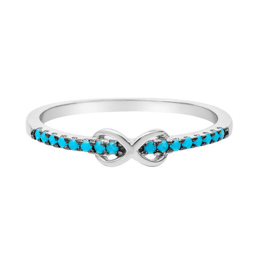 Simulated Turquoise & Sterling Silver Infinity Ring