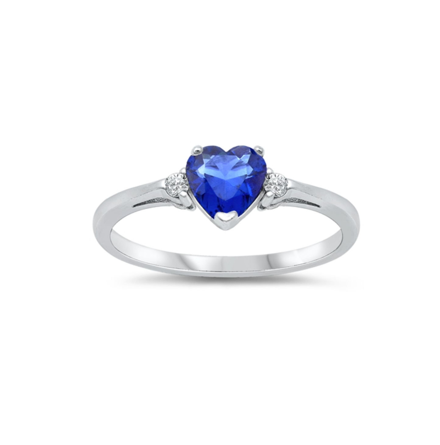 Cubic Zirconia & Sterling Silver Heart Ring