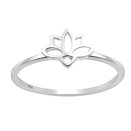 Sterling Silver Lotus Flower Ring (101619-12)