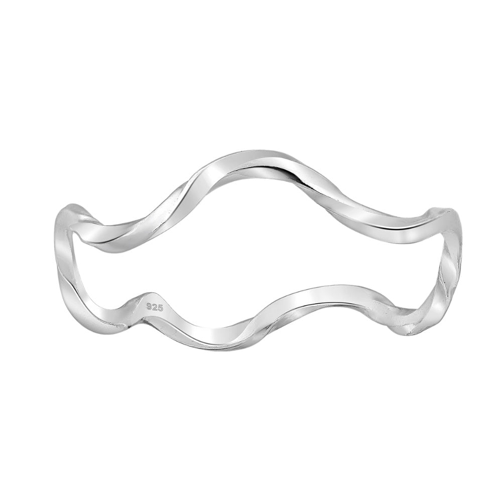 Sterling Silver Twisted Scalloped Ring