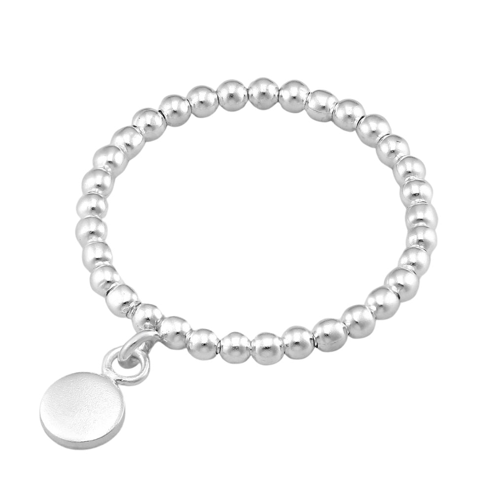 Sterling Silver Beads with Round Charm Ring