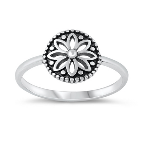 Sterling Silver Flower Ring