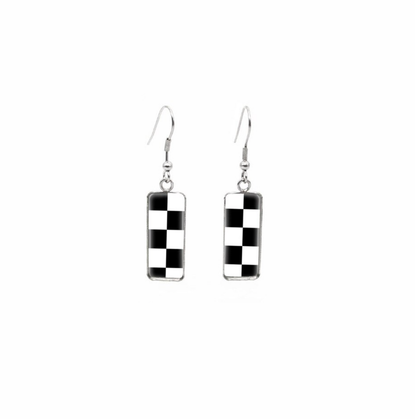 Patterned Rectangular Drop Earrings