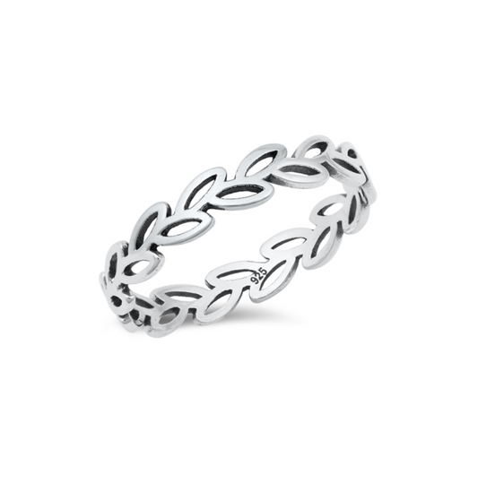 Sterling Silver Leaves band Ring