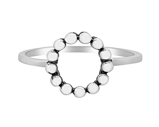 Sterling Silver Beaded Circle Ring