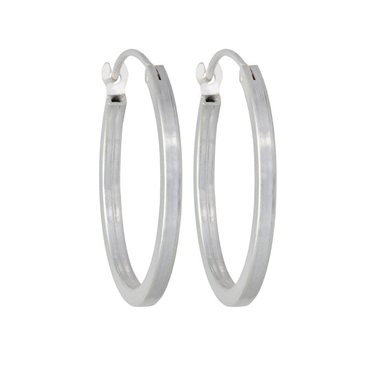 Sterling Silver Hoop Earrings (2x25mm)