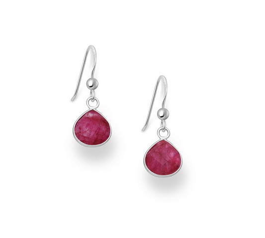 Sterling Silver Gemstone Drop Earrings