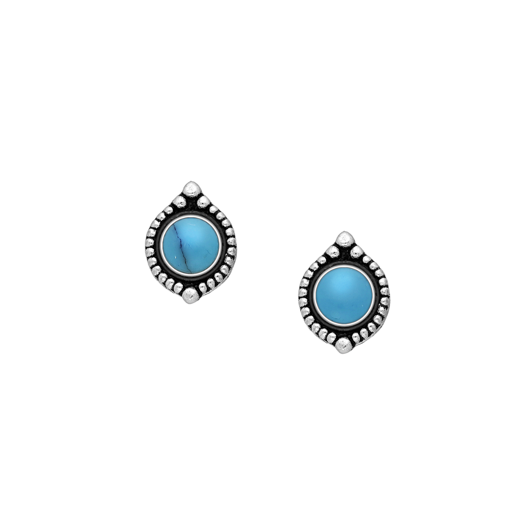 Sterling Silver & Turquoise Stud Earrings