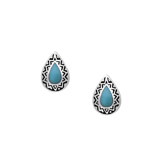 Sterling Silver & Turquoise Stud Earrings