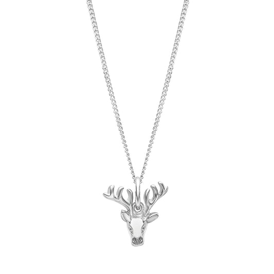 Sterling Silver Reindeer Pendant Necklace