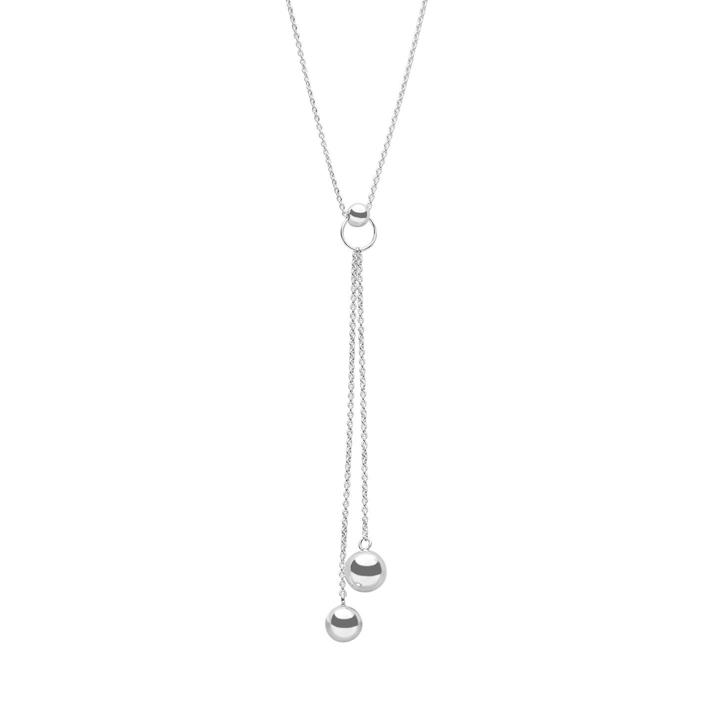 Sterling Silver Ball Tassel Pendant Necklace