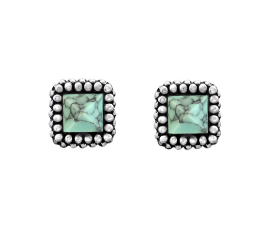 Sterling Silver & Turquoise Stud Earrings