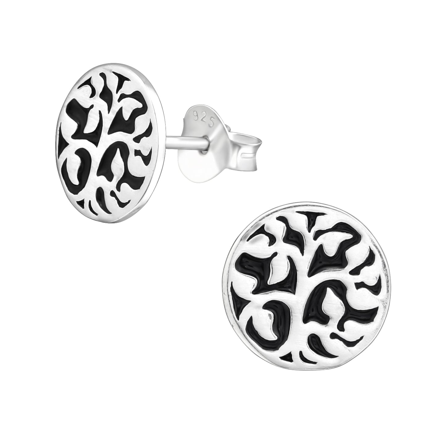 Sterling Silver Tree Life Stud Earrings