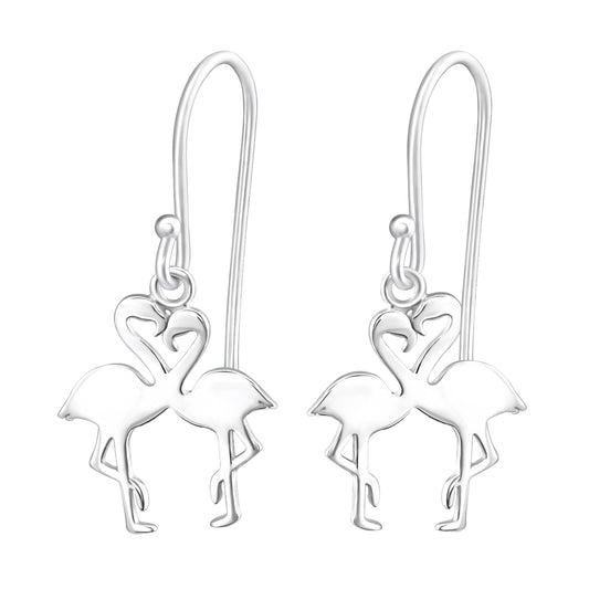 Sterling Silver Flamingo Drop Earrings