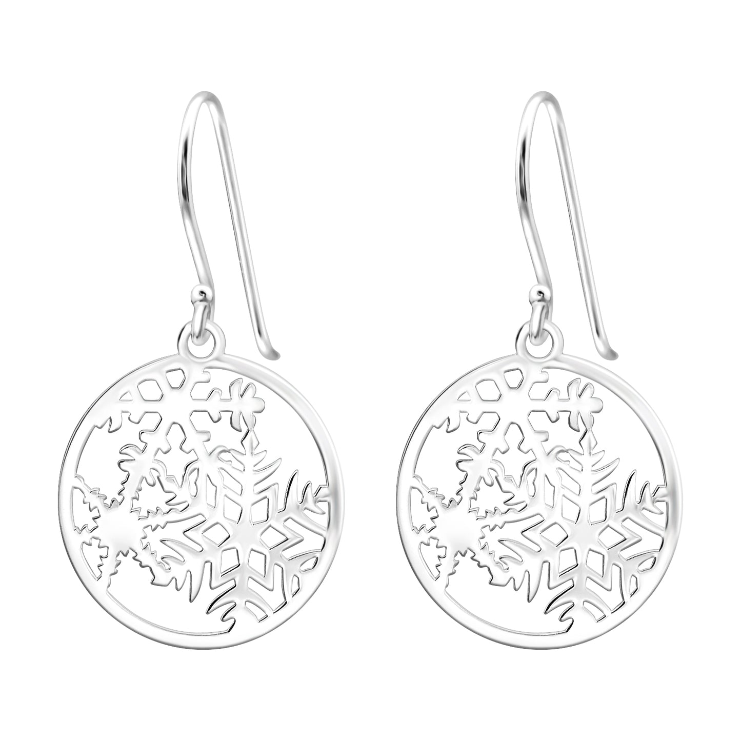 Sterling Silver Snowflakes Drop Earrings